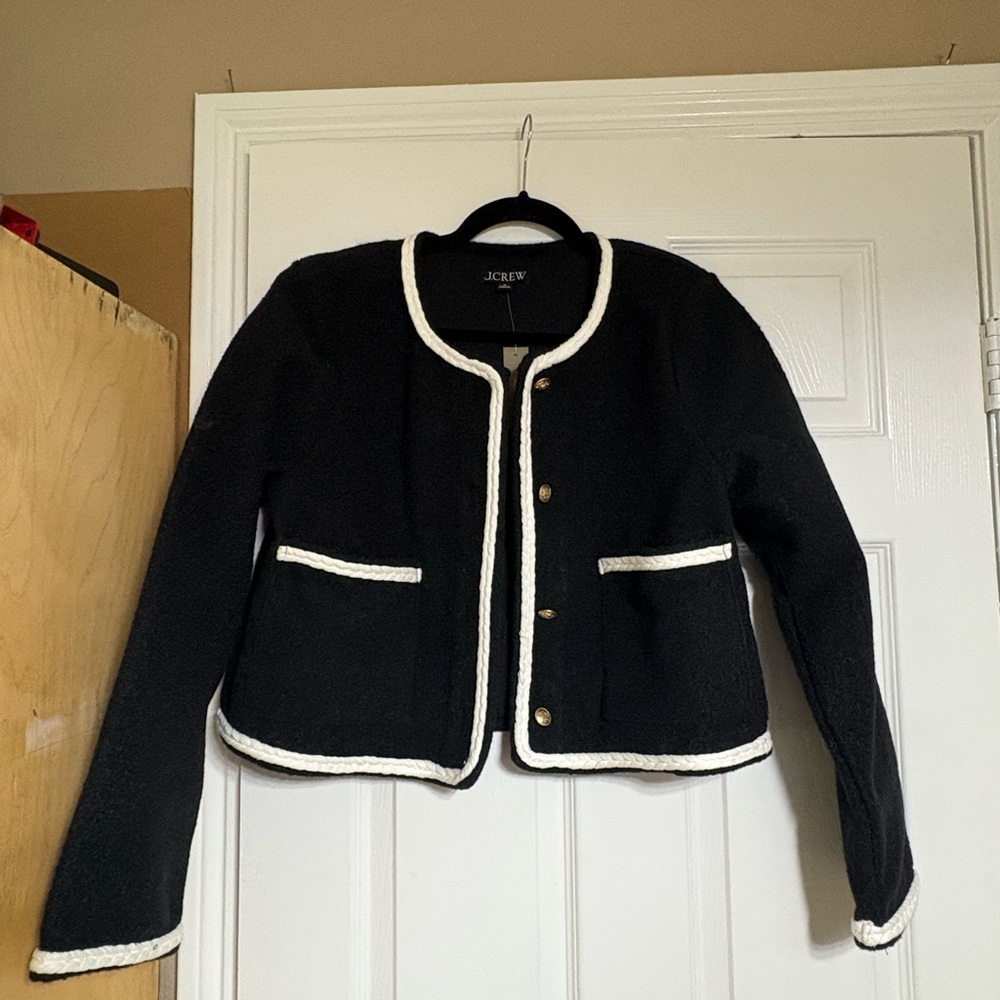 J. Crew Black Blazer with White Accents